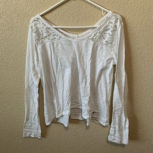Hollister White Lace Long Sleeve